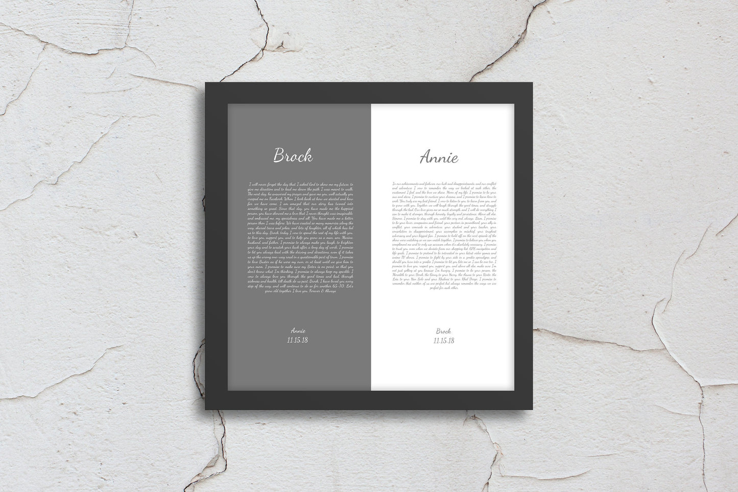 1st Anniversary, wedding vow art, gift, Printed vows, His and Her, Wedding Vow print, Anniversary, for him, for her, for wife, Christmas