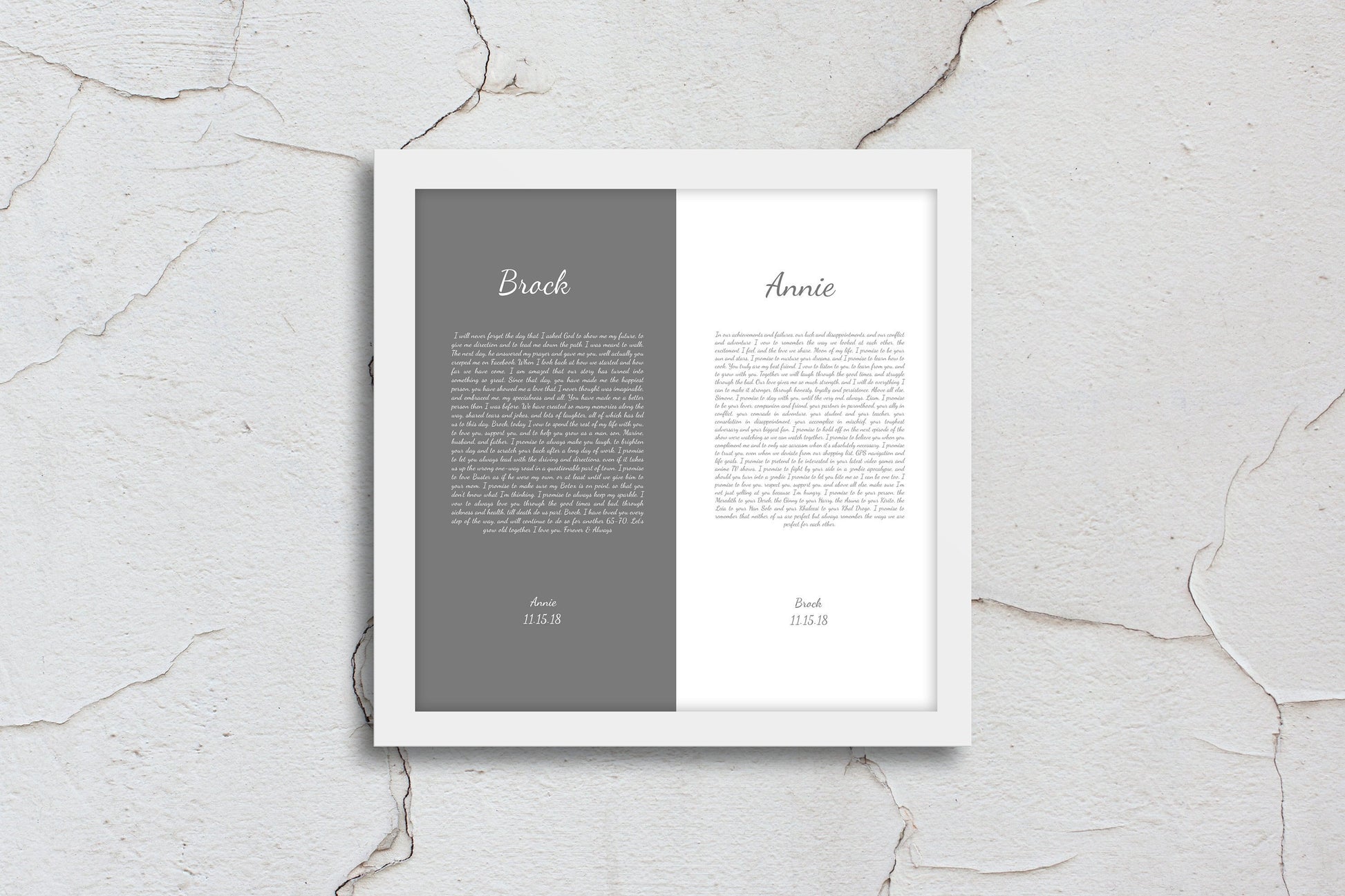 1st Anniversary, wedding vow art, gift, Printed vows, His and Her, Wedding Vow print, Anniversary, for him, for her, for wife, Christmas