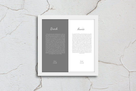 1st Anniversary, wedding vow art, gift, Printed vows, His and Her, Wedding Vow print, Anniversary, for him, for her, for wife, Christmas