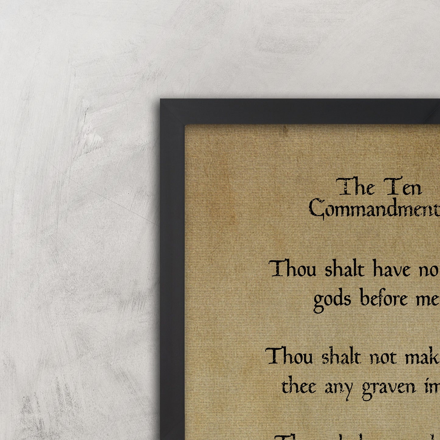 Vintage 10 Commandments Decor, Old World Religious Decor, Old Scripture Canvas, Ancient Decor, Religious Decor for Den, Pastor Office gift