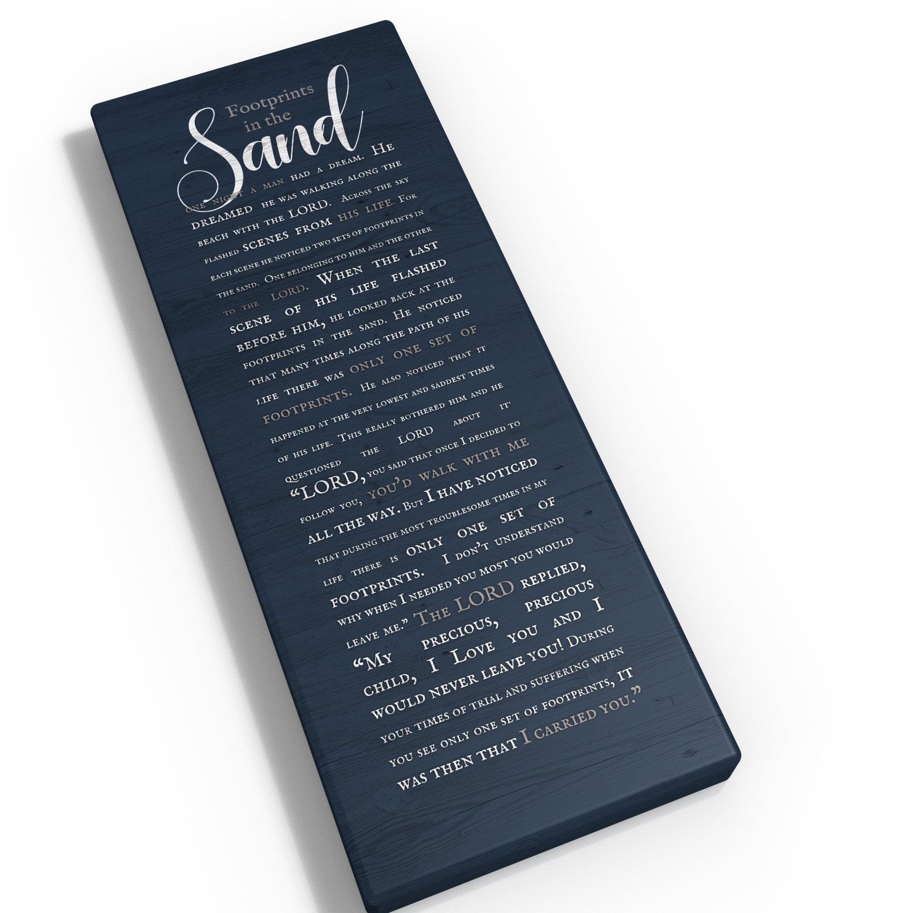 Housewarming Gift for Beach House, Footprints in the Sand Poem on Canvas, Large canvas wall decor, Meaningful gift for best friend, Nautical