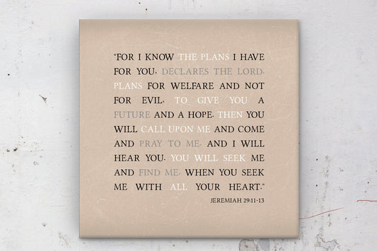 Jeremiah 29 11, I know the plans, scripture, customize, Scriptures on canvas, Framed, wall, gift, gifts, decor, Christmas, bible verse, art