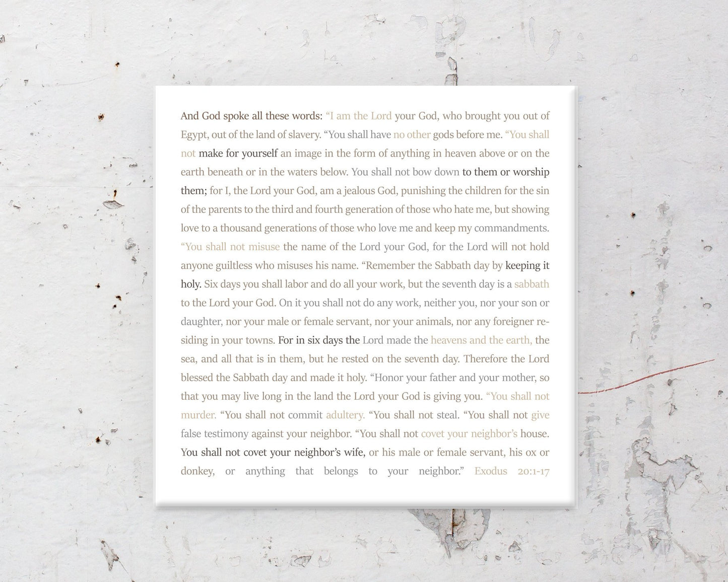 Ten, Commandments, custom, wall, art, decor, gift, Bible verse, Scripture, prints, Scriptures, on canvas, Framed, 10, gifts, Christmas, for