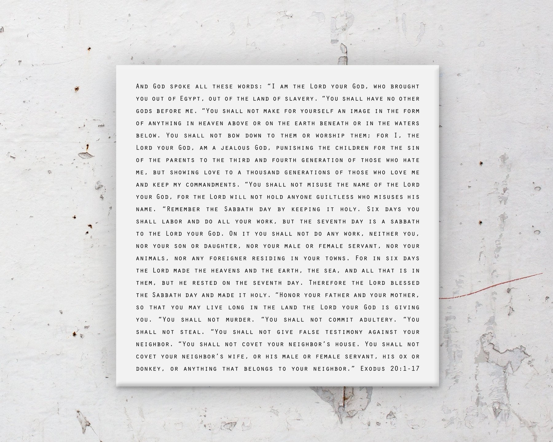 The 10 Commandments, Modern, Scripture, custom, wall, art, decor, gift, Bible verse, prints, Scriptures, on canvas, Framed, gifts, Christmas