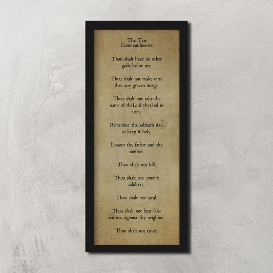 Vintage 10 Commandments Decor, Old World Religious Decor, Old Scripture Canvas, Ancient Decor, Religious Decor for Den, Pastor Office gift