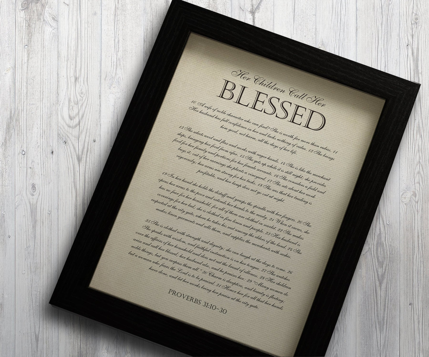 Her Children Call her Blessed, Framed Christian Gift, for Mother, Proverbs 31:10-30, Gift for Wife, Mother's Day Keepsake from Kids, Prov 31
