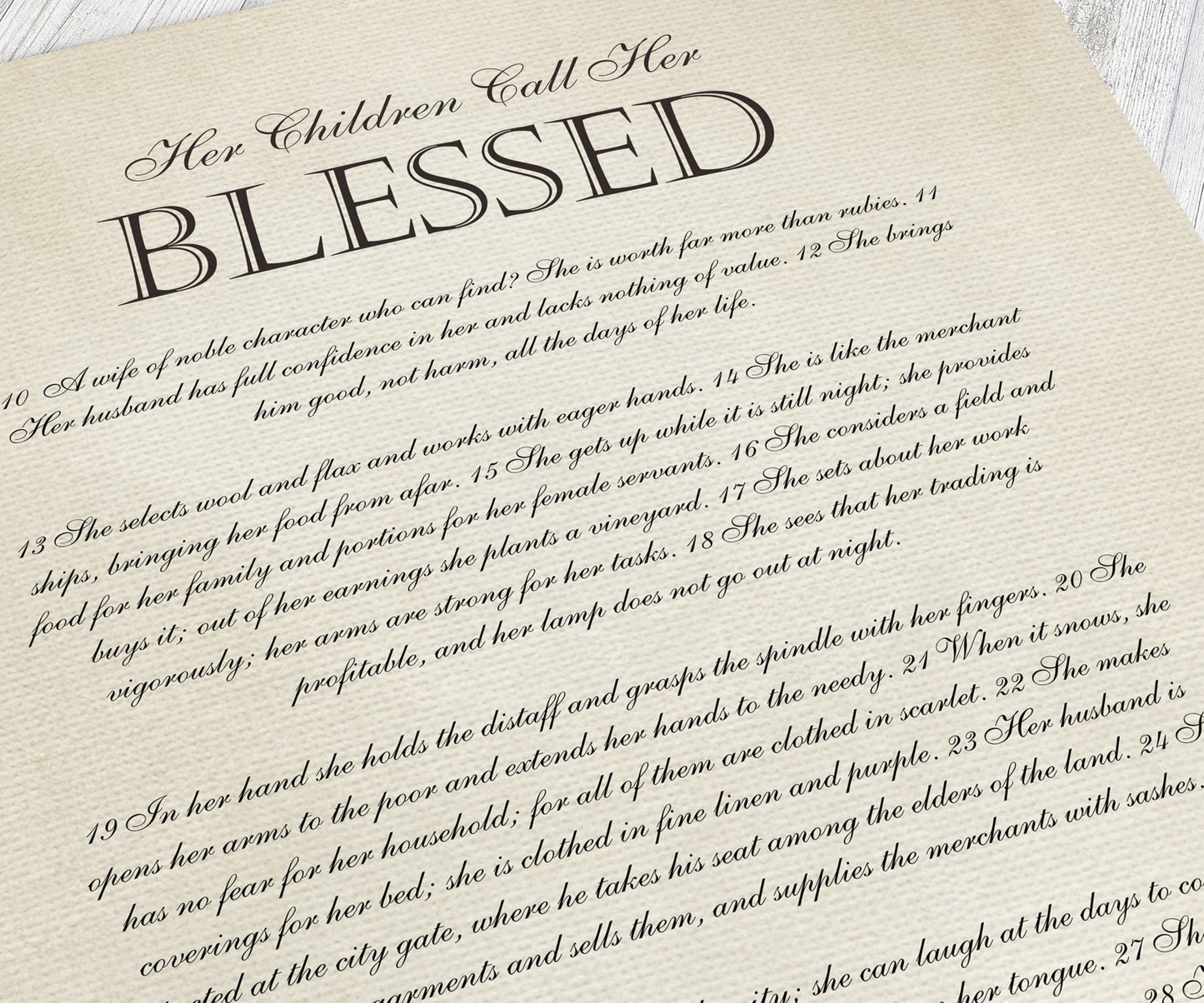 Her Children Call her Blessed, Framed Christian Gift, for Mother, Proverbs 31:10-30, Gift for Wife, Mother's Day Keepsake from Kids, Prov 31