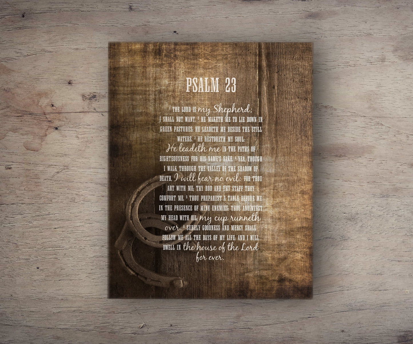 Psalm 23 Canvas, Christian Farmhouse Art, Scripture art, Christian decor, The Lord Is My Shepherd, Christian Wood Art, Bible Verse on Canvas