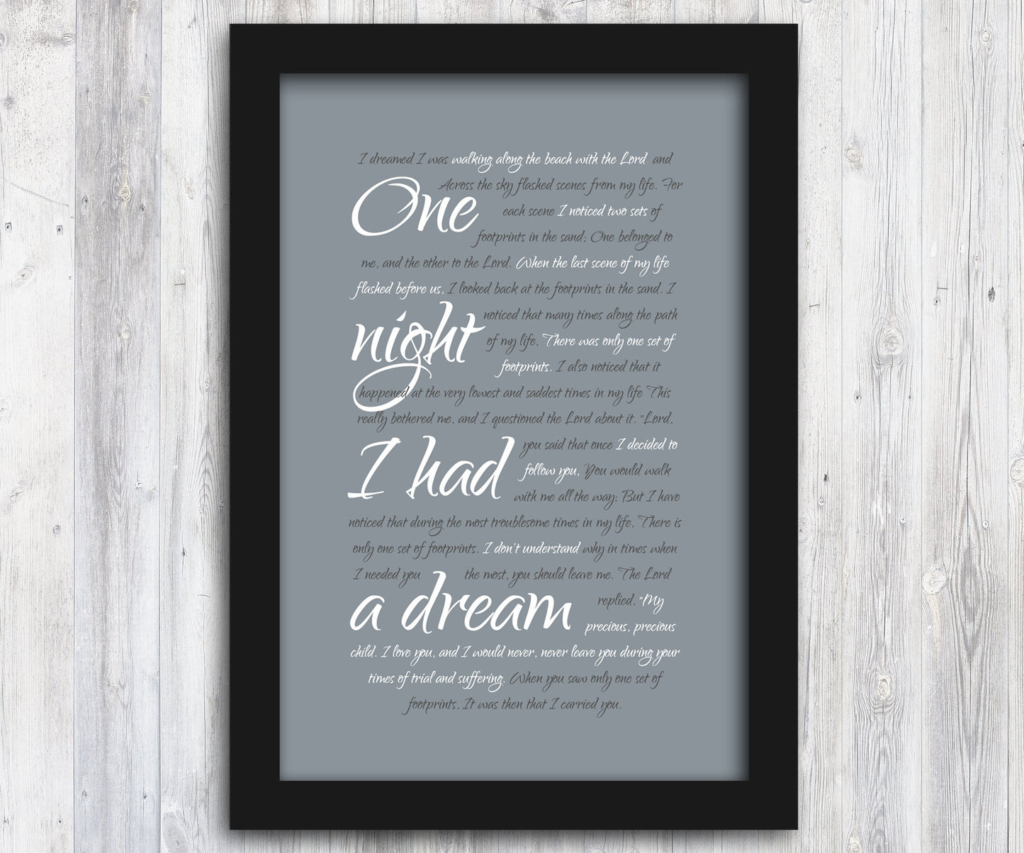 Framed Footprints Poem, Footprints in the Sand, fine art, bible verse print, beach decor, Christian, wall decor, pastor, teacher, mom, gift