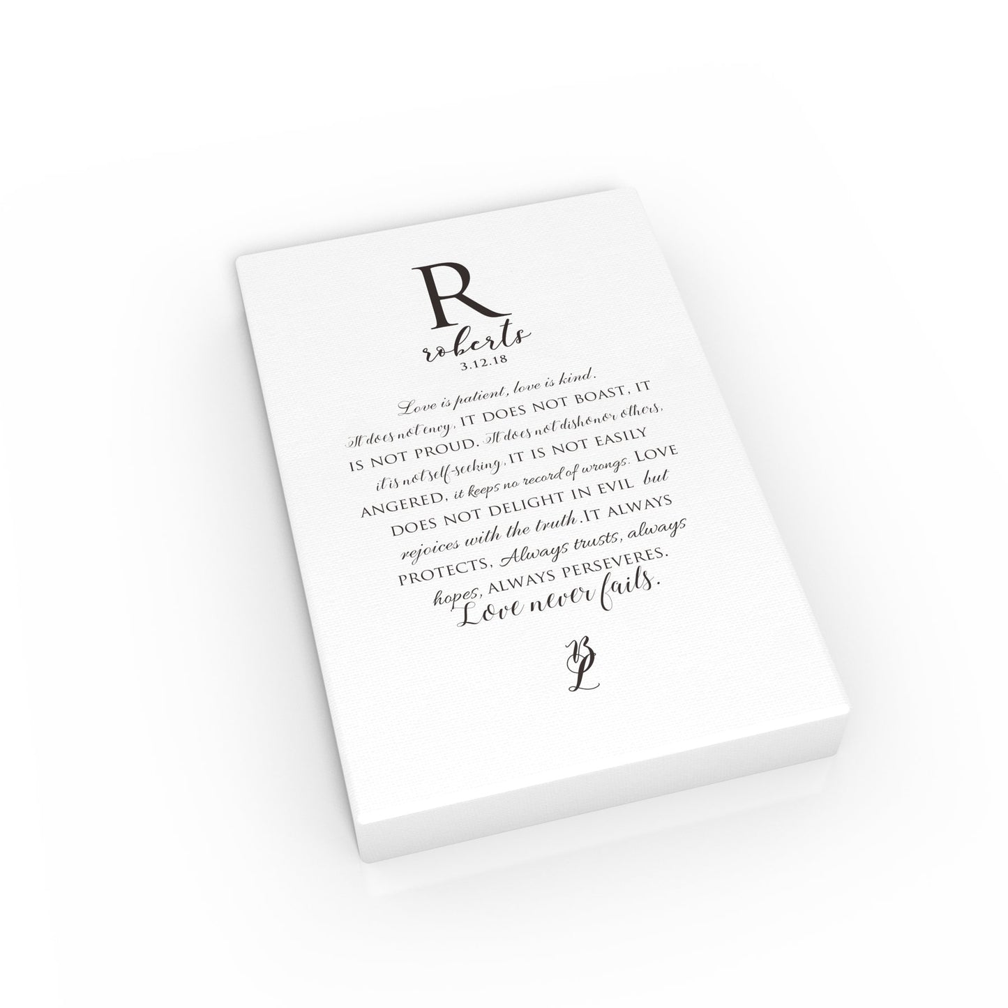 Love is patient, love is kind, personalized, wedding, gift, for wife, Framed, Canvas, Anniversary, paper, husband, 1st anniversary, 1 Cor 13