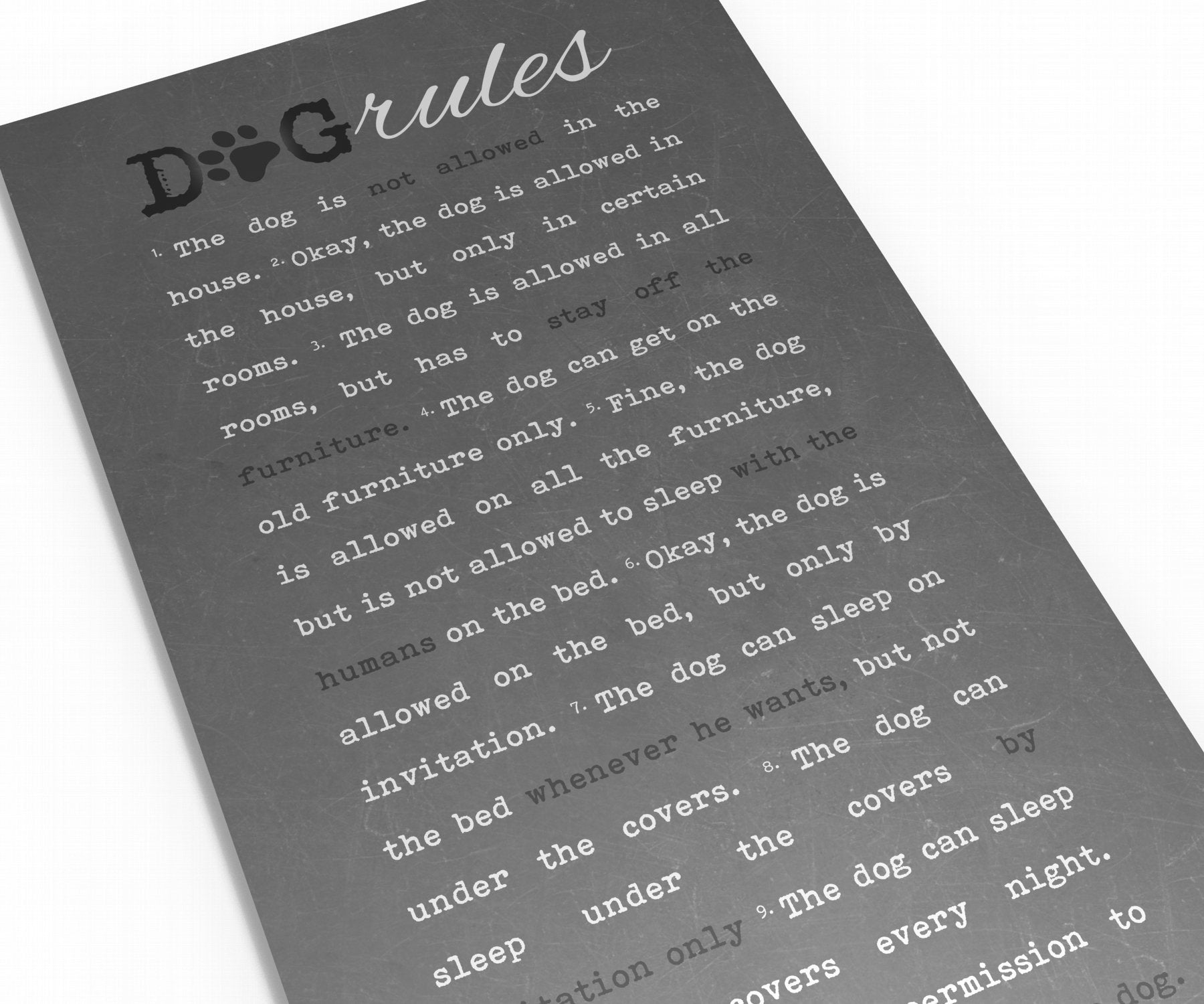 Dog Rules, Sign, Metal, Framed, Gift, for, Pet, Dog, Dog lovers, The dog is not allowed in the house, House-warming, birthday, new, puppy