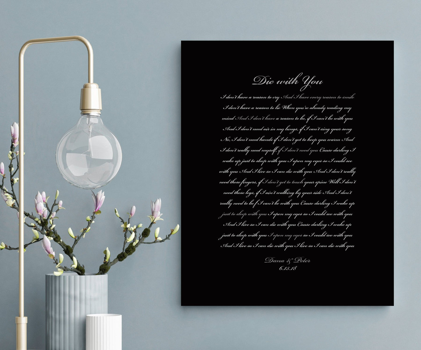 Canvas Song Print, Custom Bedroom Decor, Wife anniversary gift, Romantic Bedroom Wall decor, His and Her Personalize, Wedding Date Print