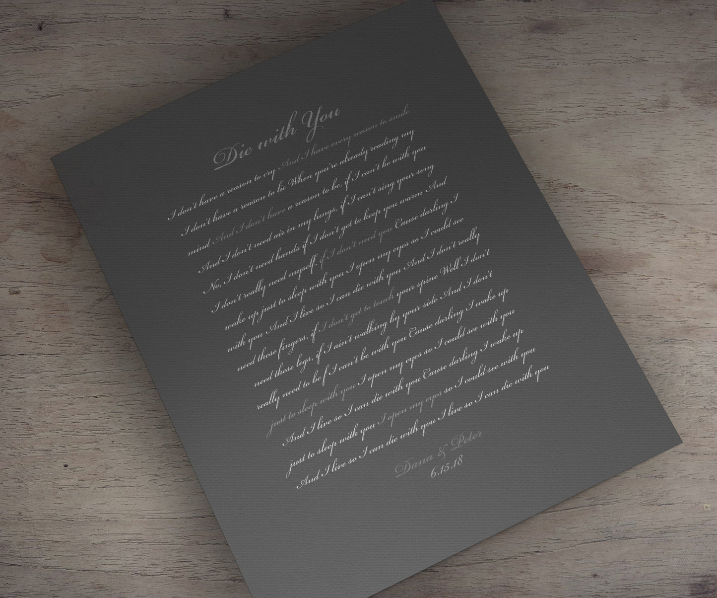 Song Lyrics on Canvas, Custom Printed Quote, modern anniversary gift, Romantic Bedroom decor, Sister Wedding Gift, Wedding Date Print