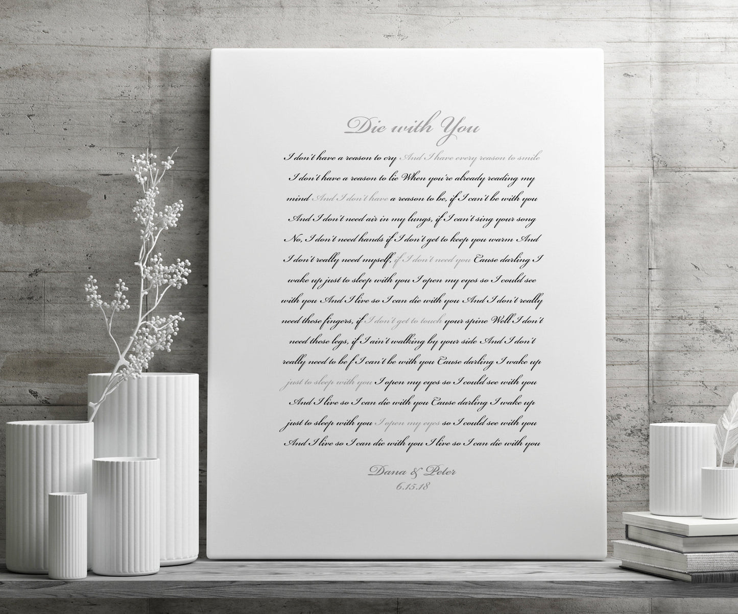 First Dance Custom Canvas, Personal Quote, modern, FairyTale Wedding Gift, anniversary gift, Romantic Bedroom decor, Sister Wedding Gift