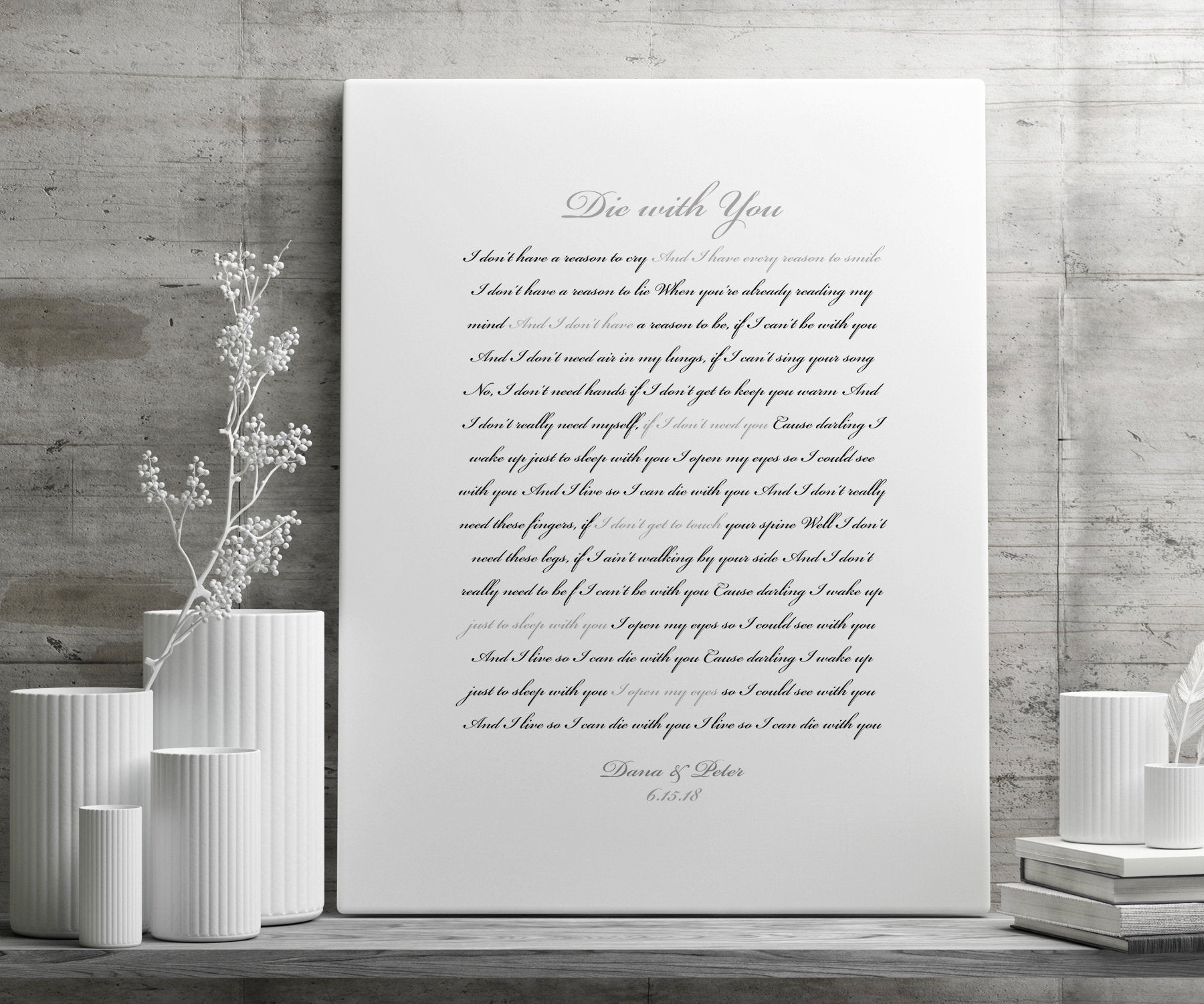 First Dance Custom Canvas, Personal Quote, modern, FairyTale Wedding Gift, anniversary gift, Romantic Bedroom decor, Sister Wedding Gift