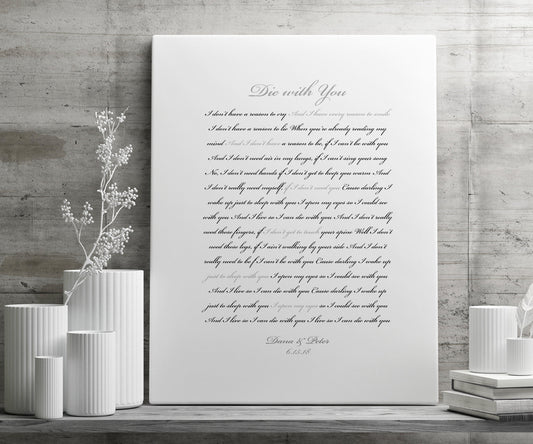 First Dance Custom Canvas, Personal Quote, modern, FairyTale Wedding Gift, anniversary gift, Romantic Bedroom decor, Sister Wedding Gift