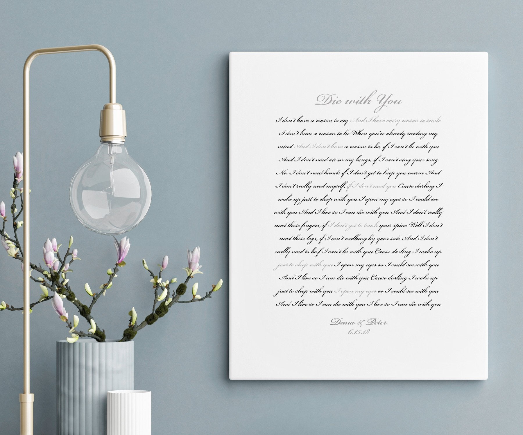 First Dance Custom Canvas, Personal Quote, modern, FairyTale Wedding Gift, anniversary gift, Romantic Bedroom decor, Sister Wedding Gift