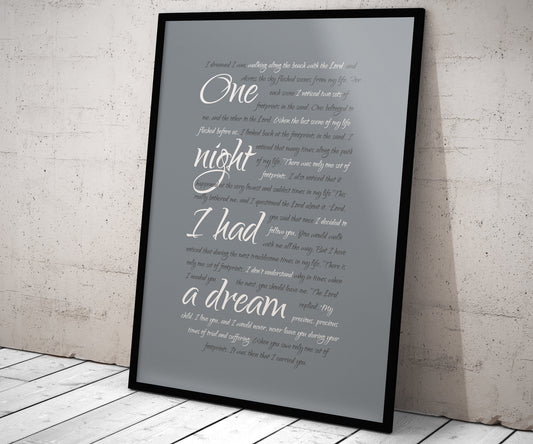 Framed Footprints Poem, Footprints in the Sand, fine art, bible verse print, beach decor, Christian, wall decor, pastor, teacher, mom, gift