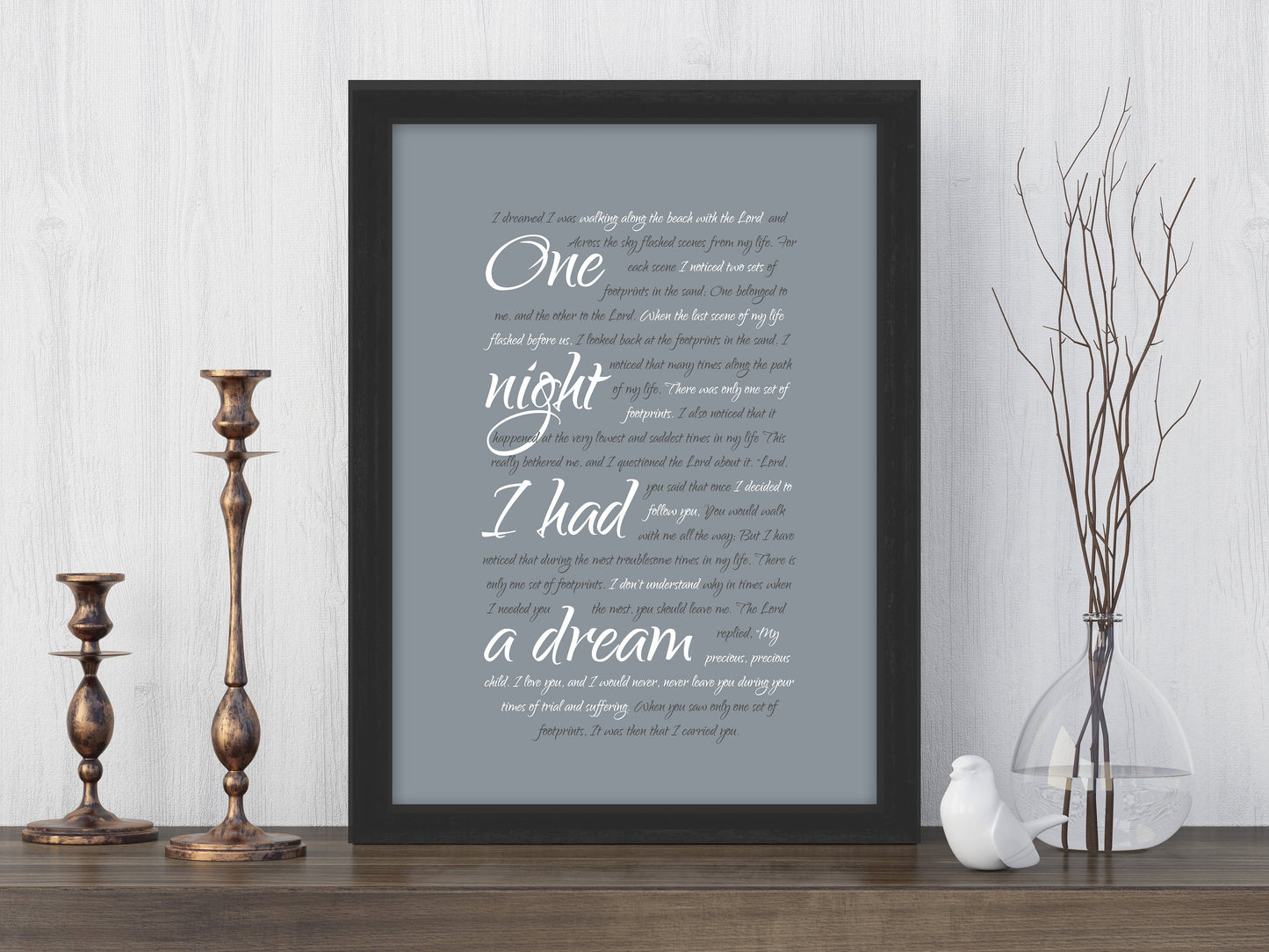 Framed Footprints Poem, Footprints in the Sand, fine art, bible verse print, beach decor, Christian, wall decor, pastor, teacher, mom, gift