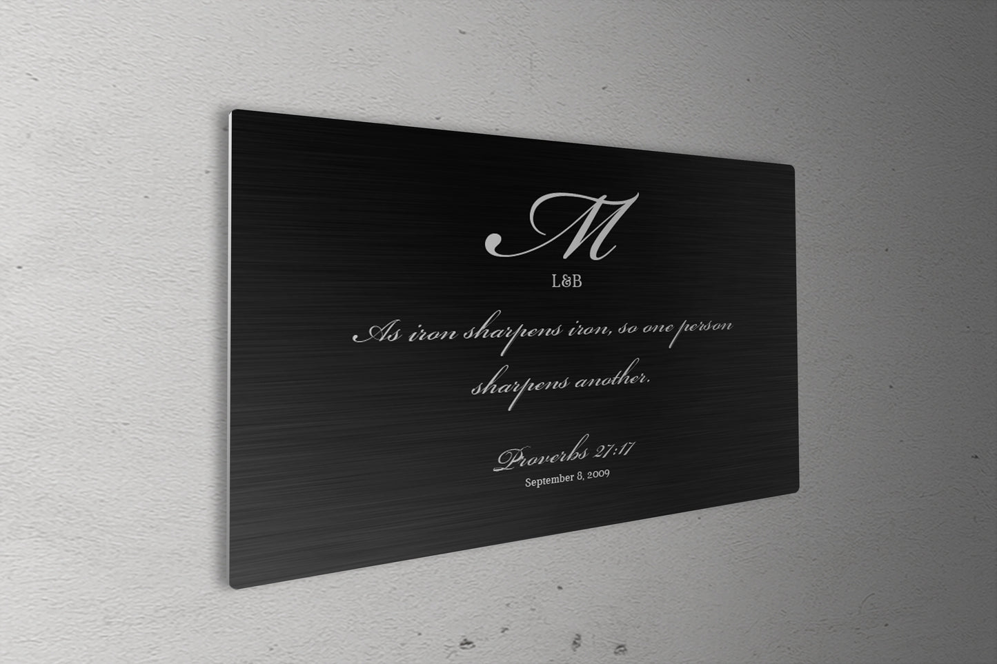 Iron Sharpens Iron Sign, Couple's Monogram Gift