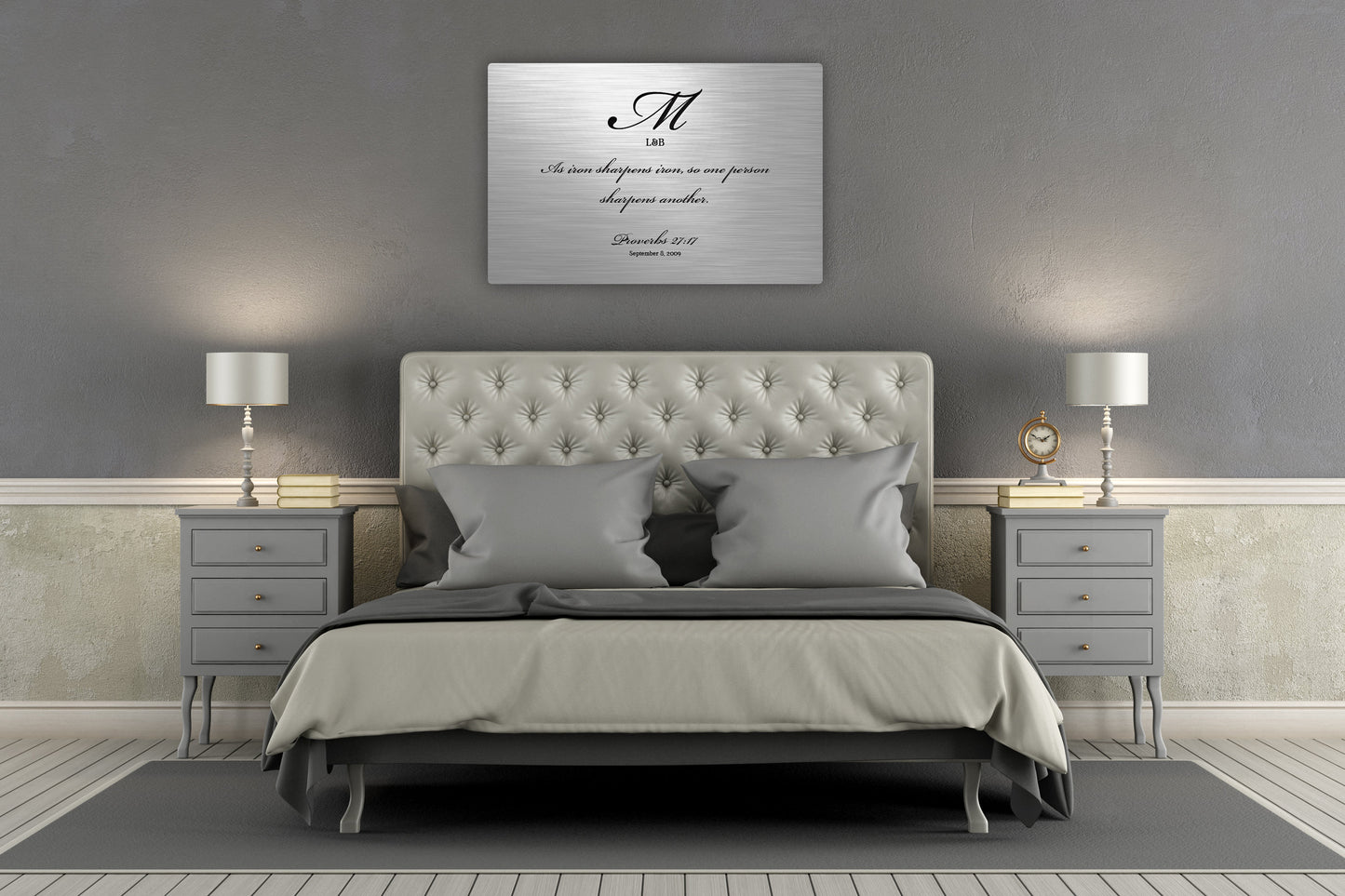 Iron Sharpens Iron Sign, Couple's Monogram Gift