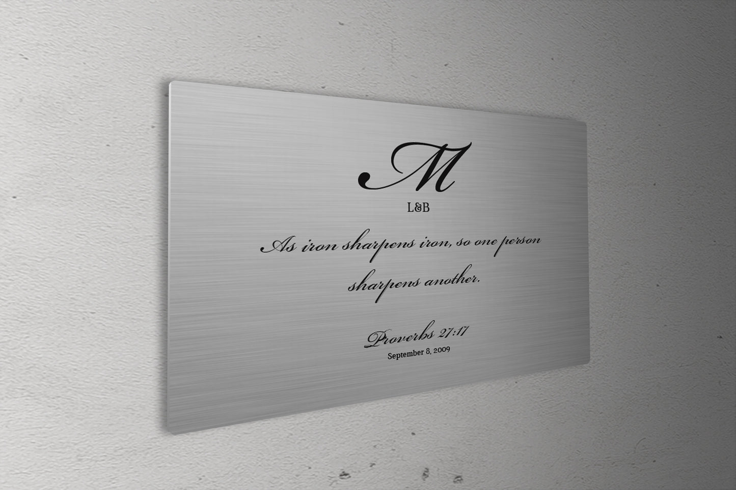 Iron Sharpens Iron Sign, Couple's Monogram Gift