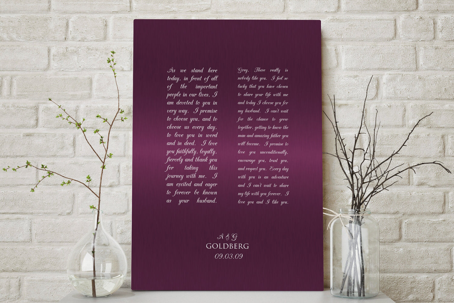 Mens Tin Gift, Wedding Vow Print