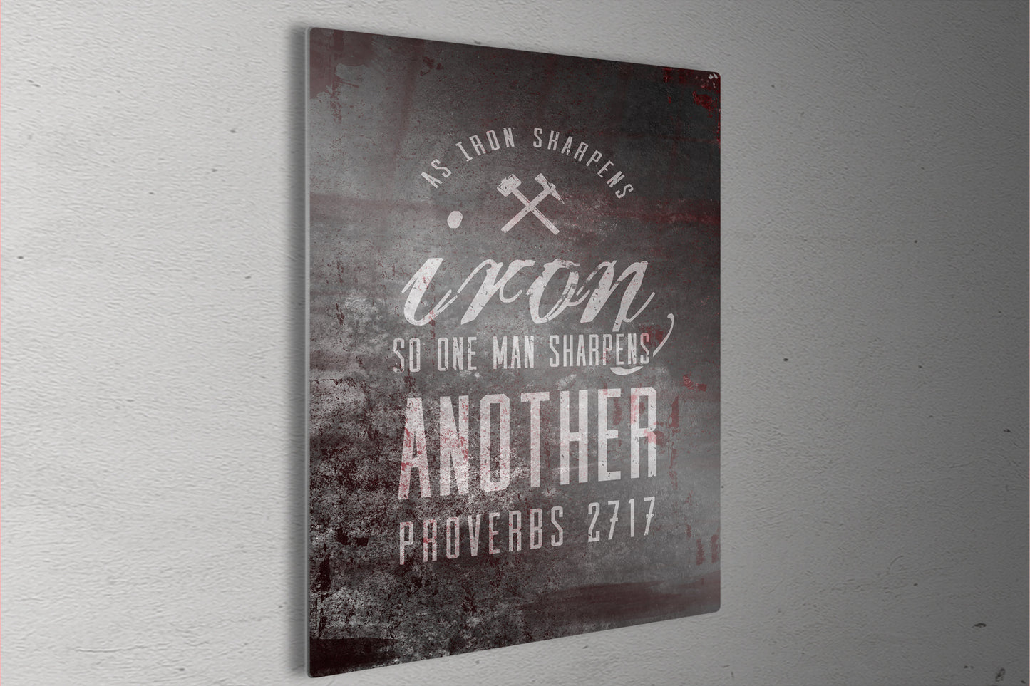 As Iron Sharpens Iron, Metal Print, Industrial Christian Decor, Art, Prov 27:17, Metal sign, Religious gift, wall, decor, art, For Best Man