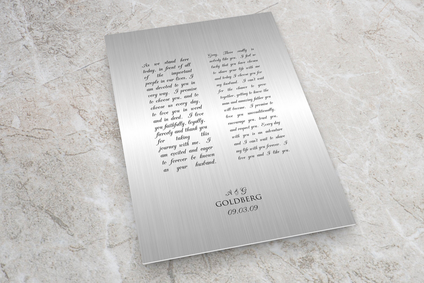 Mens Tin Gift, Wedding Vow Print