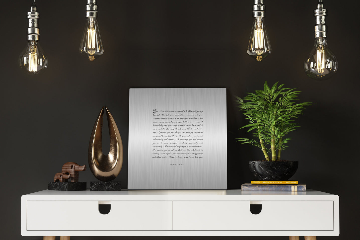 Our Song print, Song lyrics on Metal Tenth Wedding Anniversary