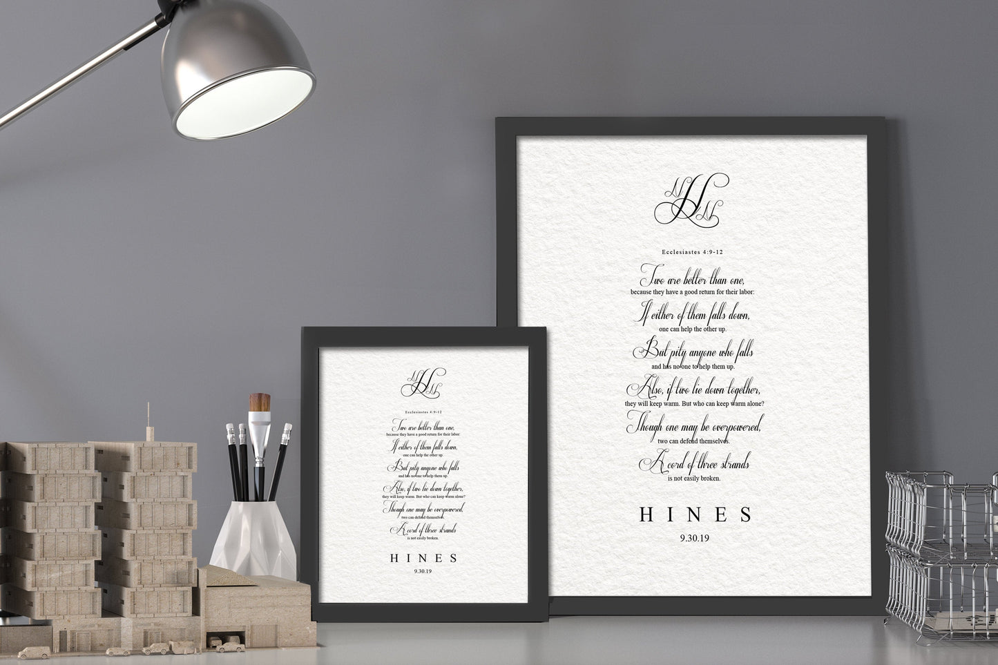 Framed Wedding Keepsake Ecclesiastes 4:9-12