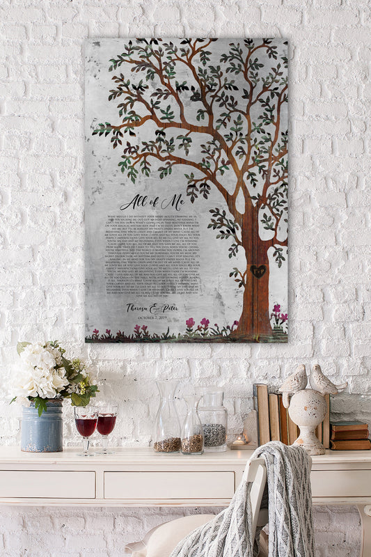 Our Tree, Custom Song Lyric Gift on Tin