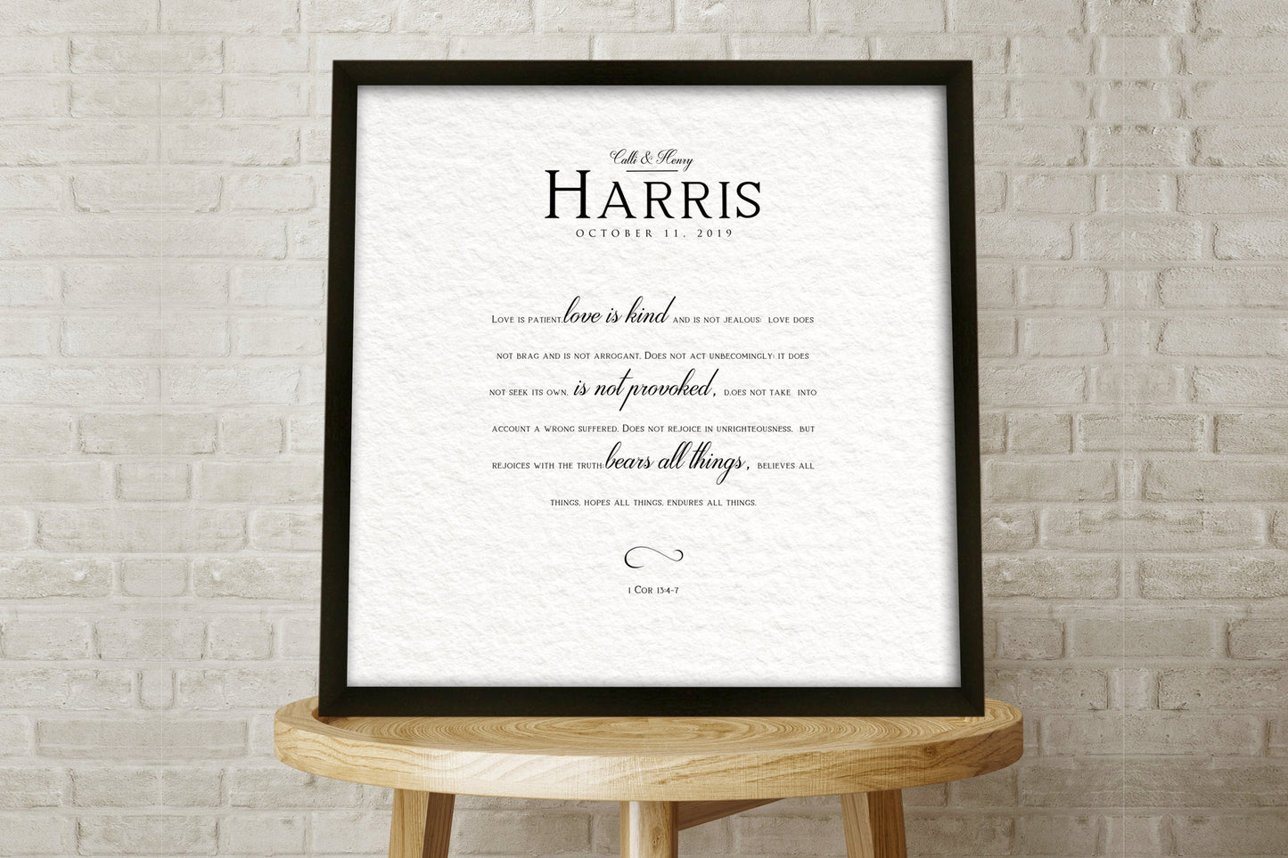 Monogrammed Couple's Gift, Framed Wedding Reading
