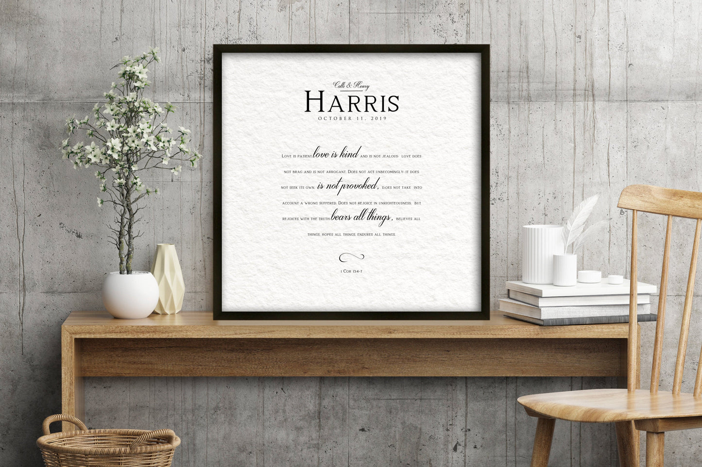 Monogrammed Couple's Gift, Framed Wedding Reading