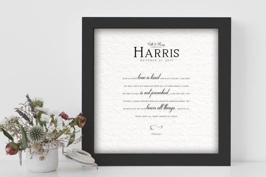 Monogrammed Couple's Gift, Framed Wedding Reading