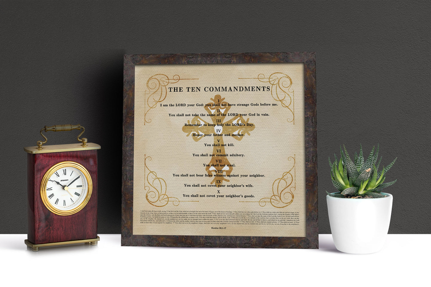 Ten Commandments Rustic Christian Decor