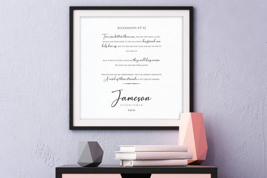 Ecclesiastes 4:9-12 Personalized Wedding Gift
