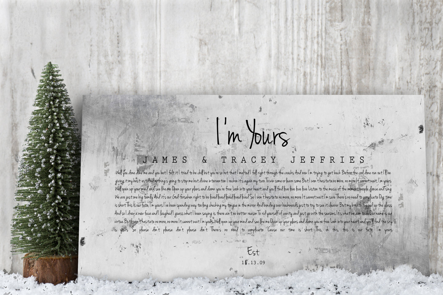 Wedding Song on Tin, 10 Year Wedding Anniversary Gift for Husband, Song on Metal, First Dance Song Print, 10th Anniversary Gift, Gift on Tin