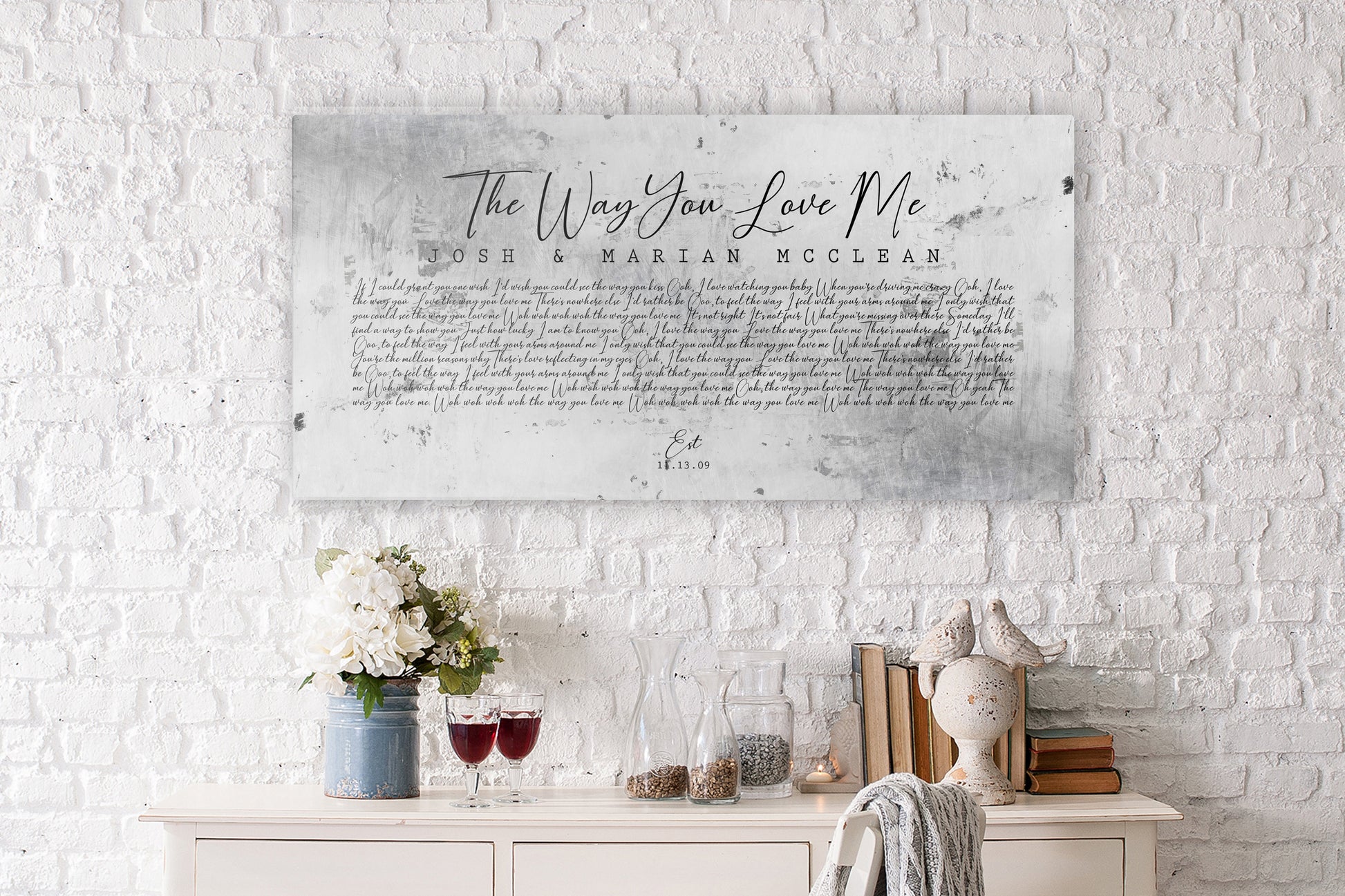 Wedding Song on Tin, 10 Year Wedding Anniversary Gift for Husband, Song on Metal, First Dance Song Print, 10th Anniversary Gift, Gift on Tin