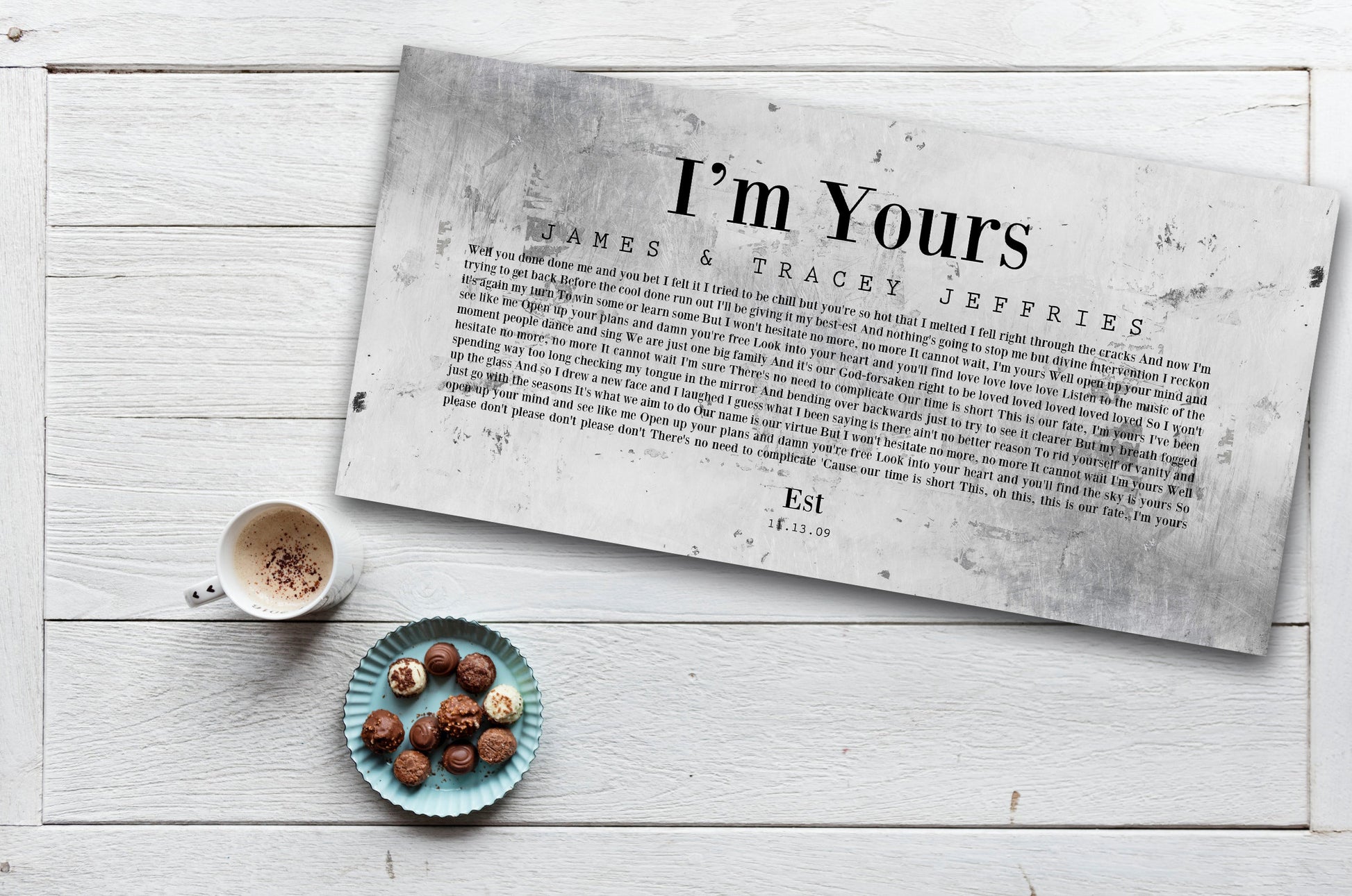 Wedding Song on Tin, 10 Year Wedding Anniversary Gift for Husband, Song on Metal, First Dance Song Print, 10th Anniversary Gift, Gift on Tin