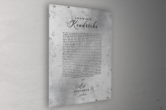 Custom Wedding Vow Metal Print