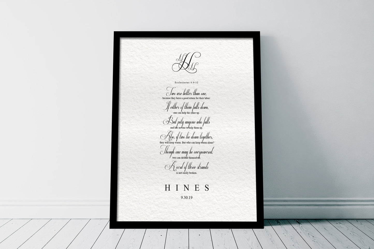Framed Wedding Keepsake Ecclesiastes 4:9-12