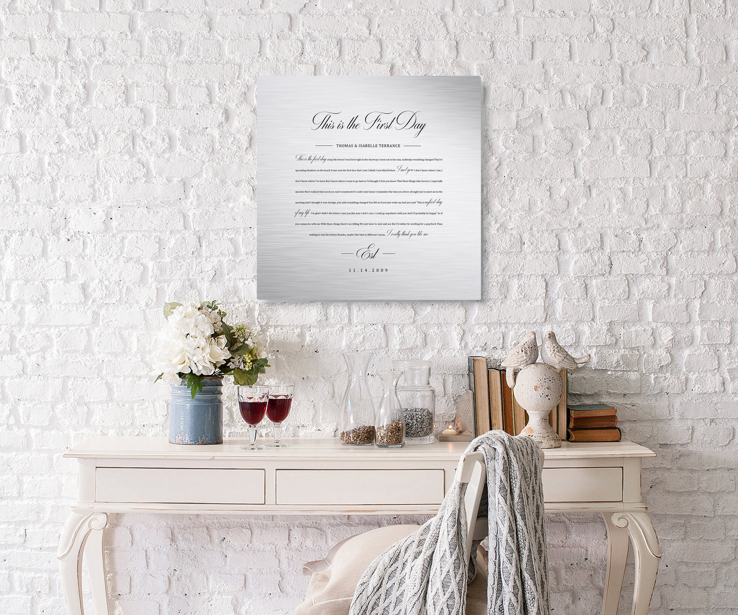 Song Lyric Print on Tin