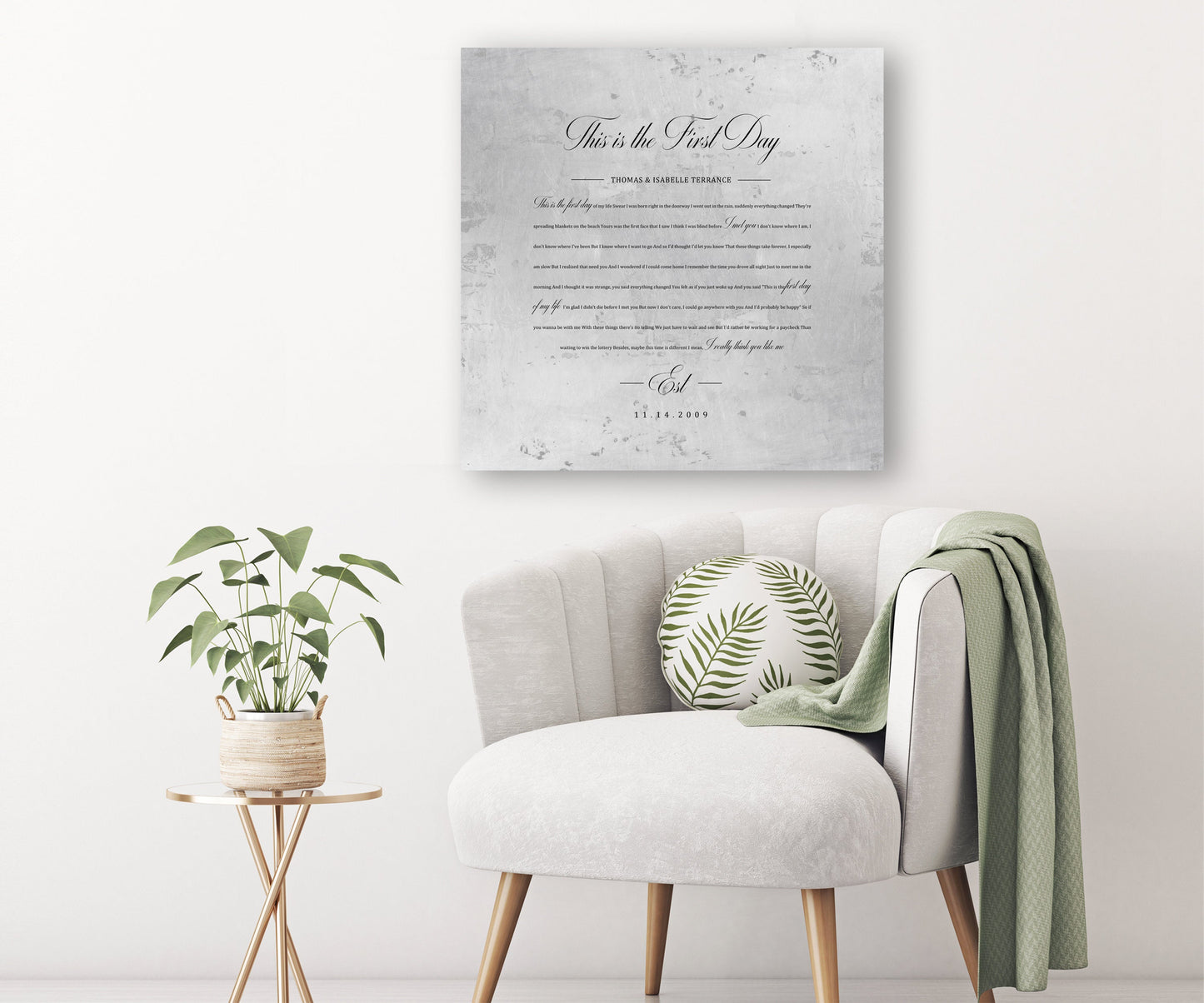 Personalized Wedding Song on Aluminum