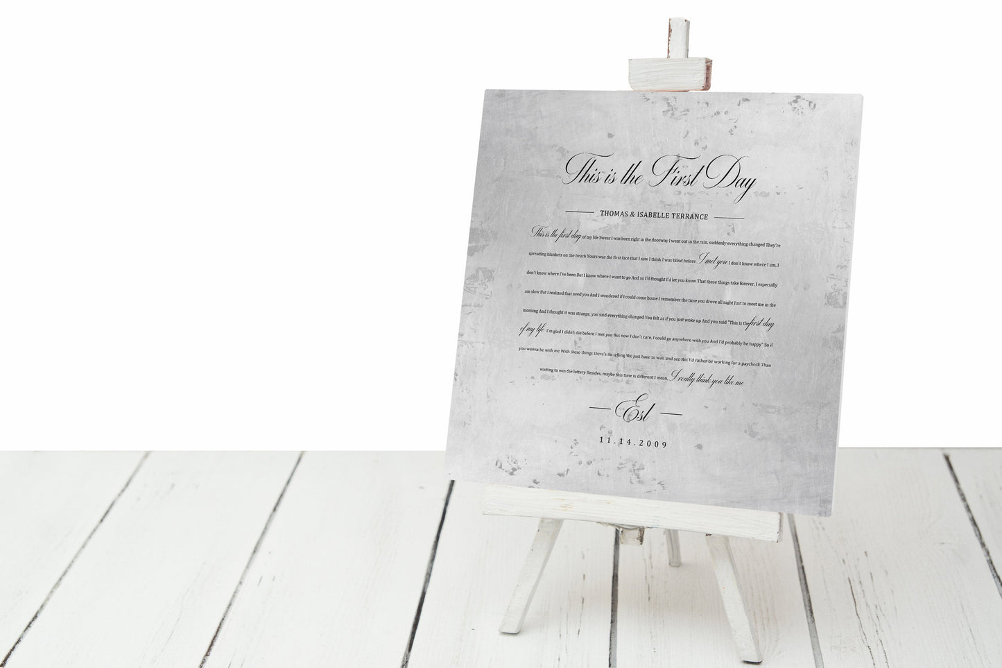 Personalized Wedding Song on Aluminum