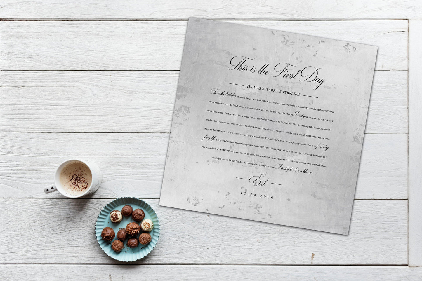 Personalized Wedding Song on Aluminum