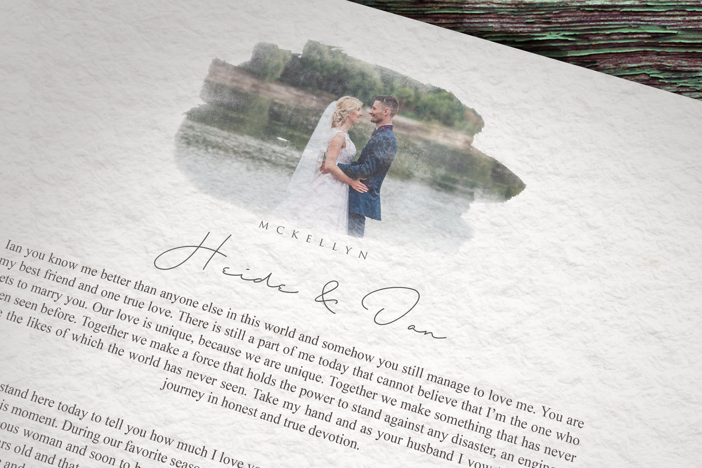 Personalized Wedding Vow Framed Photo Gift