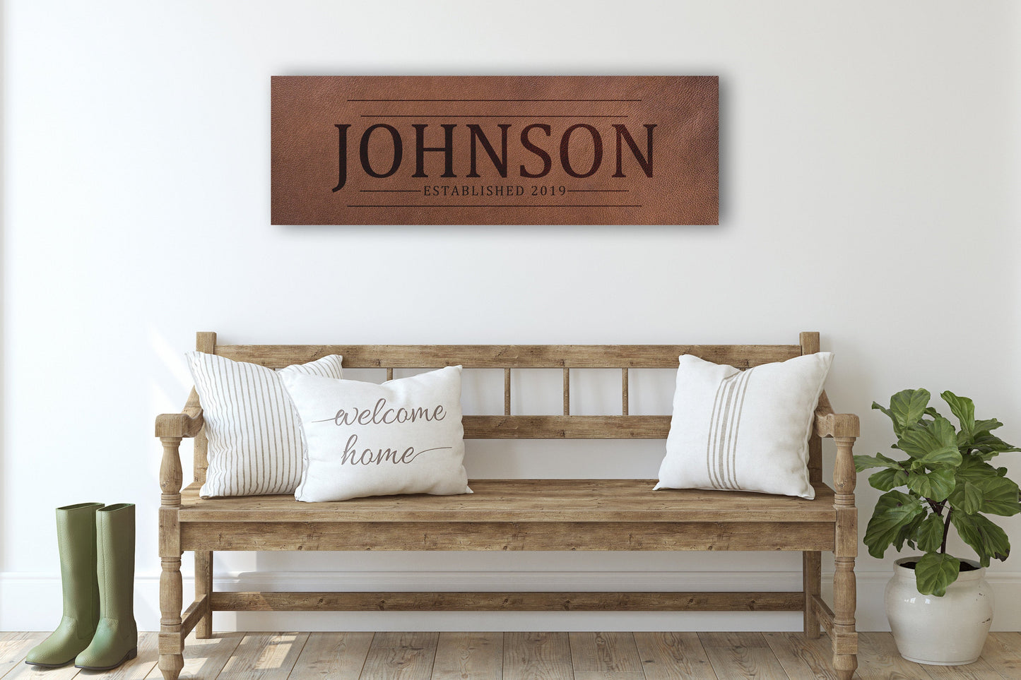 Custom Faux Leather Name Sign