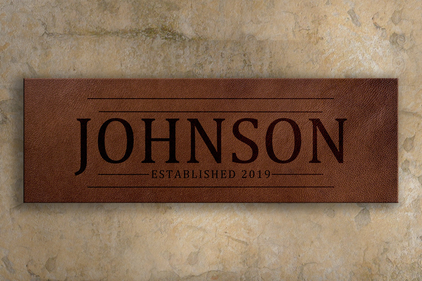 Custom Faux Leather Name Sign