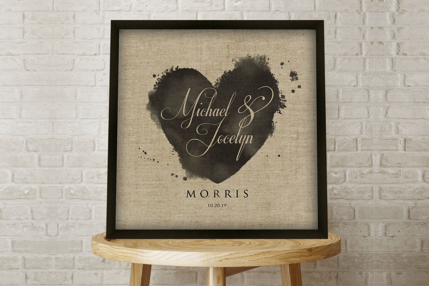 LInen Heartstamp Anniversary Keepsake